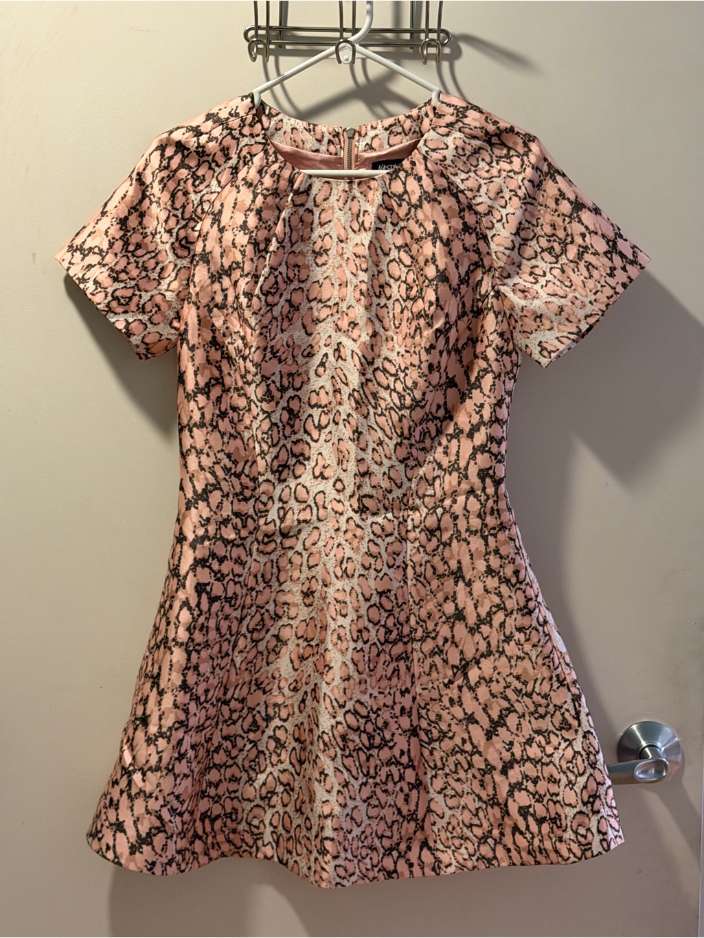Nasty Gal Pink Snake Print Satin Dress